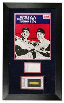 Mickey Mantle & Roger Maris Signed Cuts In Framed Display